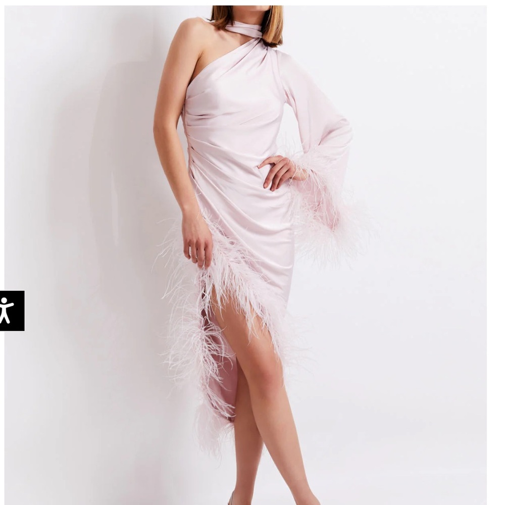 PatBO oscar baby pink feather dress